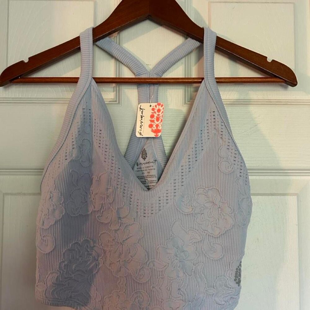 Free-people Women's Blue and Purple Crop-top